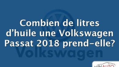 Combien de litres d’huile une Volkswagen Passat 2018 prend-elle?
