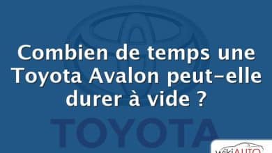 Combien de temps une Toyota Avalon peut-elle durer à vide ?