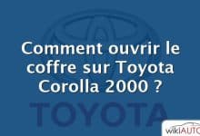 Comment ouvrir le coffre sur Toyota Corolla 2000 ?